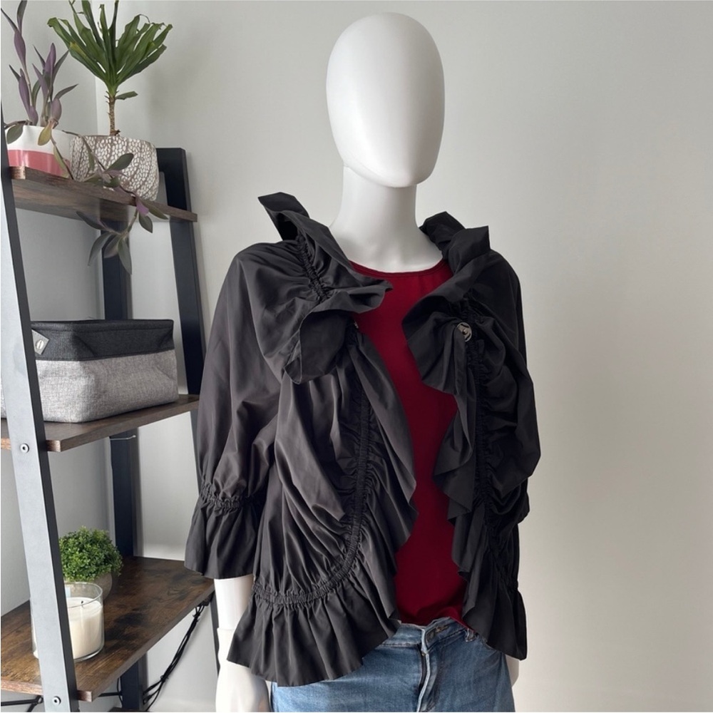 Stacey Zhang Black Women's Ruffle vest Size M - Picture 2 of 6